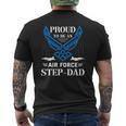 Proud Air Force Step-Dad American Flag Mens Back Print T-shirt