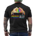 Proud Ally Pride Lgbt Transgender Flag Heart Gay Lesbian Men's T-shirt Back Print