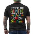 Proud Auntie Of Kindergarten Graduate 2024 Graduation Auntie Men's T-shirt Back Print