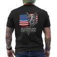 Proud Australian Cattle Dog Dad American Flag Patriotic Dog Mens Back Print T-shirt