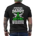 Proud Daddy Of A Scoliosis Warrior Awareness Ribbon Advocate Men's T-shirt Back Print
