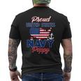 Proud Navy Pappy Us Flag Family S Army Military Mens Back Print T-shirt