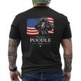 Proud Poodle Dad American Flag Patriotic Dog Mens Back Print T-shirt