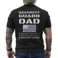 Proud Security Guard Dad Father Thin Blue Line American Flag Men's T-shirt Back Print