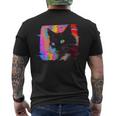 Psychedelic Weirdcore Cat Vaporwave Aesthetic Trippy Men's T-shirt Back Print