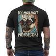 Pug Ich Mag Halt Einfach Möpse Ok German Language Black T-Shirt mit Rückendruck