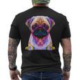 Pug Pop Art Colorful Portrait Carlino For Dog Lovers Men's T-shirt Back Print
