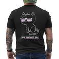 Purride Asexual Flag Sunglasses Gay Pride Cat Lover Men's T-shirt Back Print