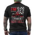 Race Car 10Th Birthday Boy Racing Flag 10 Years Old Pit Crew Men's T-shirt Back Print