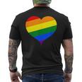 Rainbow Shape Heart Sweet Cute Valentines Day Men's T-shirt Back Print