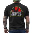 I Raise Tiny Dinosaurs Backyard Chicken Farmer Joke Men's T-shirt Back Print