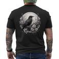 Raven Full Moon Gothic Witchy Crow Roses Mystical Men's T-shirt Back Print