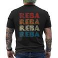Reba Vintage Wordmark Pattern Retro Style Mens Back Print T-shirt