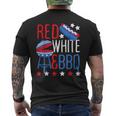 Red White & Blue Bbq Usa Holiday Hot Dog Grill Party Men's T-shirt Back Print
