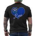 Reno Nevada State Flag In Heart Novelty Hometown Pride Men's T-shirt Back Print