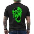 Retro 80'S Neon Zombie Skull Skate Men's T-shirt Back Print
