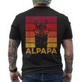 Retro Alpapaatertag Bester Papa Alpaka T-Shirt mit Rückendruck