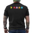 Retro Arcade-Spiel Charakter Kurzärmliges Herren-T-Kurzärmliges Herren-T-Shirt, Nostalgisches Gamer Schwarz Tee