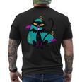 Retro Atomic Age Mid Century Vampire Black Cat W Bat Wings Men's T-shirt Back Print