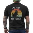Retro Ca Black Cat Personal Cat Servant Cat Lover Mens Back Print T-shirt