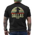 Retro Dallas Texas Cowboy Hat On Cowboy Boot Vintage Men's T-shirt Back Print