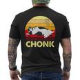 Retro Chonk Cat Men's T-shirt Back Print