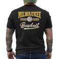 Retro Game Day Vintage Milwaukee Baseball Men's T-shirt Back Print
