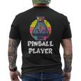 Retro Vintage Arcade Distressed Pinball Player Men's T-shirt Back Print