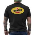 Retro Vintage Gas Station Pennzoil Motor Oil Car Bike Garage Men's T-shirt Back Print