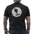 Retro Wing Foil Wing Surf Moon Surfer Foiler T-Shirt mit Rückendruck