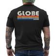 Retrointage 70S 80S Style Globe Az T-Shirt mit Rückendruck