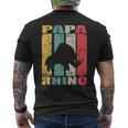 Rhino Papa Rhino Daddy Rhinoceros Dad Rhino Father Rhino Men's T-shirt Back Print