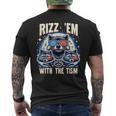 Rizz Em With The Tism Retro Vintage Raccoon Meme Autism Men's T-shirt Back Print