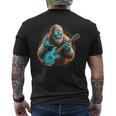 Rock On Bigfoot Playing A Electric Guitar Sasquatch Big Foot Men's T-shirt Back Print