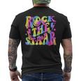 Rock The Staar Rock The Test Test Day Teachers Motivational Men's T-shirt Back Print