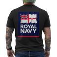 Royal Navy Uk Naval Flag Patch Military Veteran Men's T-shirt Back Print