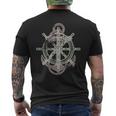 Ruder Anker Steuerrad Segeln Boot Norden Maritimes T-Shirt mit Rückendruck