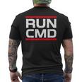Run Cmd Programmer Sys Admin T-Shirt mit Rückendruck