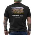 San Francisco California Skyline Painted Ladies Souvenir Men's T-shirt Back Print