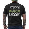 Sassy Little Lassie Girls St Patrick's Day Shamrocks Men's T-shirt Back Print
