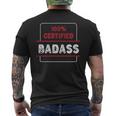 Schwarzes Kurzärmliges Herren-T-Kurzärmliges Herren-T-Shirt 100% Certified Badass, Coole Aufdruck Mode