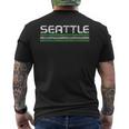 Seattle Washington Retro Vintage Weathered Stripe Men's T-shirt Back Print