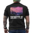 Seattle Washington Skyline Pnw Vintage Pride Men's T-shirt Back Print