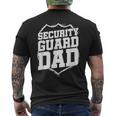 Security Guard Dad Purple Line Watchman Security Officer Men's T-shirt Back Print