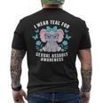 Sexual Assault Awareness I Wear Teal Cute Elephant 2024 Men's T-shirt Back Print