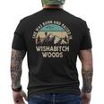 She Was Born And Raised In Wishabitch Woods Saying Men's T-shirt Back Print