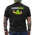 Shenanigains St Patrick's Day Workout Gym Gains Lift Mens Back Print T-shirt