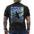 Skateboarding Starry Night Skateboard Van Gogh Men's T-shirt Back Print