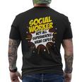 Social Worker Superhero Product Comic Idea Men's T-shirt Back Print