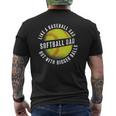 Softball Dad Like A Baseball Dad But With Bigger Balls Mens Back Print T-shirt